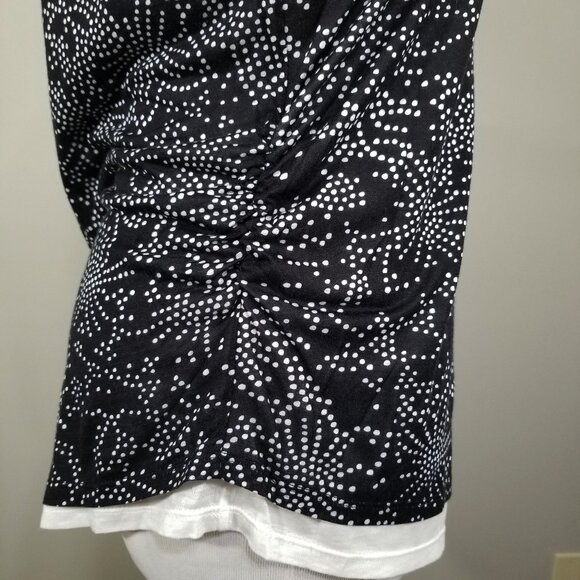 New Kenneth Cole Coquette Ruched Layered Tee Top M Womens Blouse - Picture 8 of 10